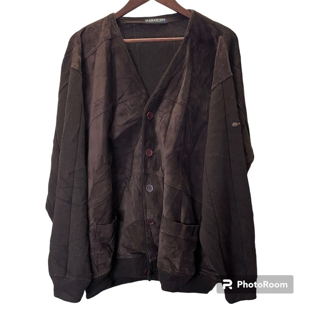 IL GRANCHIO FRONT LEATHER JACKET SIZE X LARGE